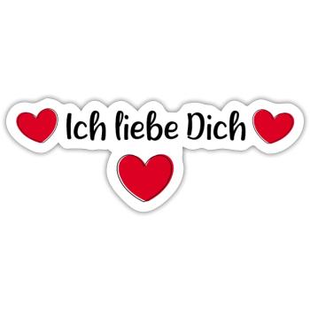 rotes Herz rot Herzen rot Herz - Sticker Größe S (10 x 10 cm) - Mattweiß - Vorne