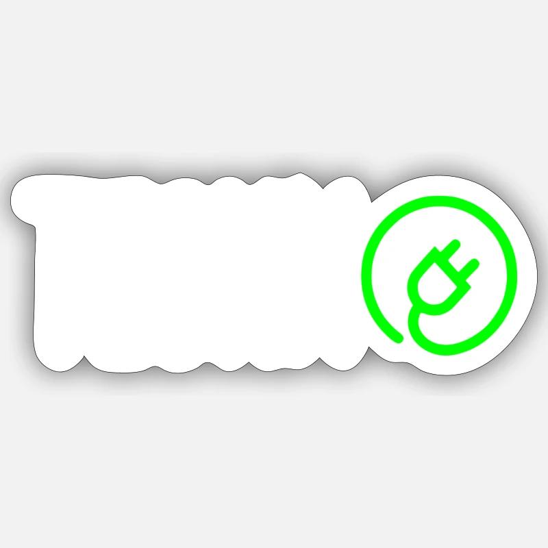 Charge techno - Sticker taille S (10 x 10 cm) - blanc mat