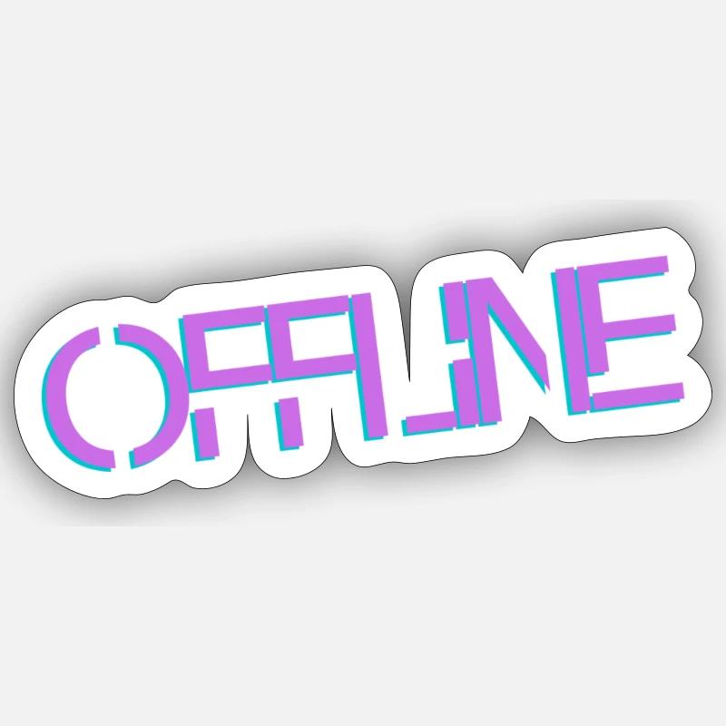 Offline Tshirt - Sticker size S (10 x 10 cm) - white matte