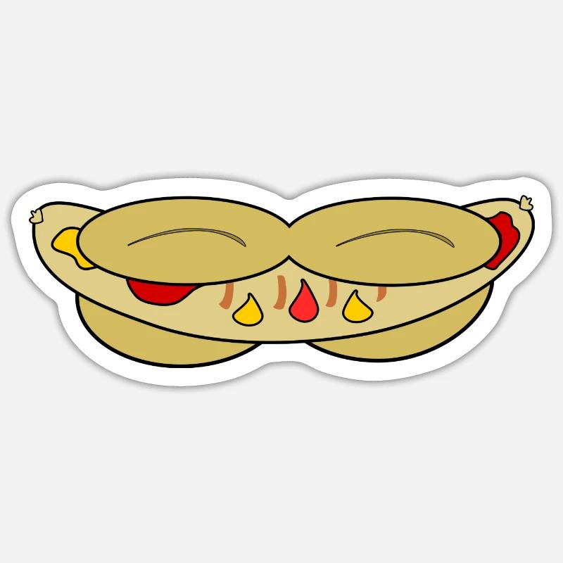 Bratwurst - Sticker Größe S (10 x 10 cm) - Mattweiß
