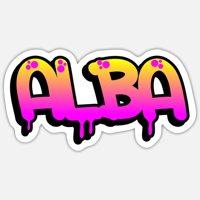 Graffiti name Alba Sticker size S (10 x 10 cm)