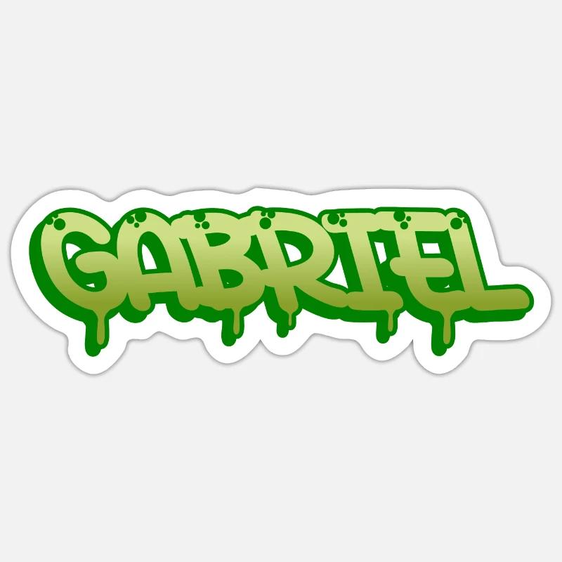 Graffiti name Gabriel - Sticker Größe S (10 x 10 cm) - Mattweiß