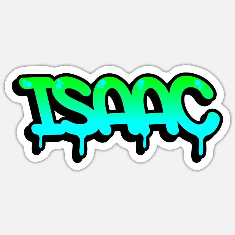 Graffiti First Name Isaac - Sticker size S (10 x 10 cm) - white matte