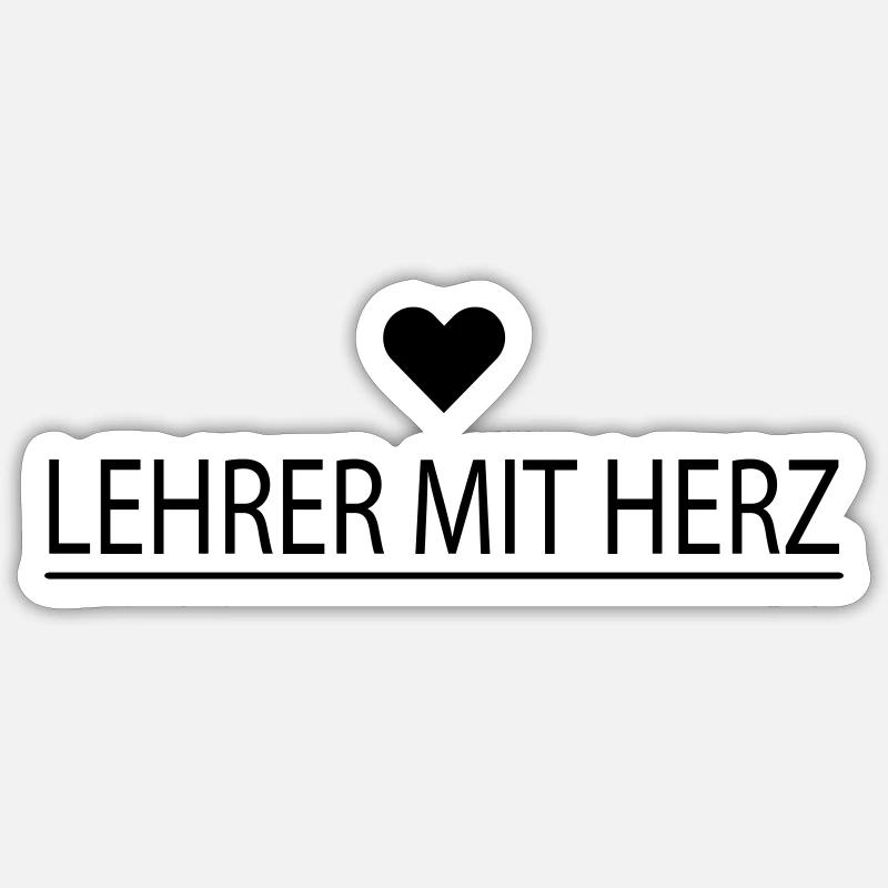 Lehrer mit Herz - personalisierbar - Sticker Größe S (10 x 10 cm) - Mattweiß