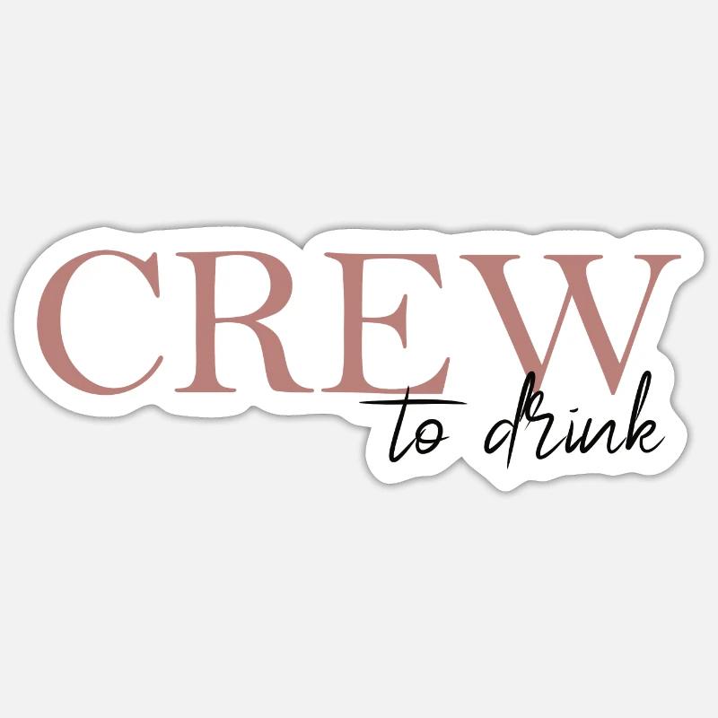 Équipage à boire - Sticker taille S (10 x 10 cm) - blanc mat