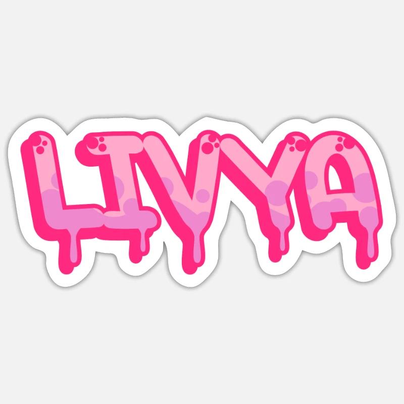 Graffiti Name Livya - Sticker Größe S (10 x 10 cm) - Mattweiß