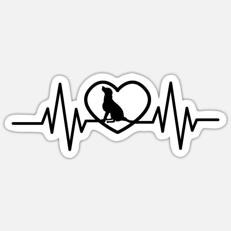 Hundeherz - Sticker Größe S (10 x 10 cm) - Mattweiß