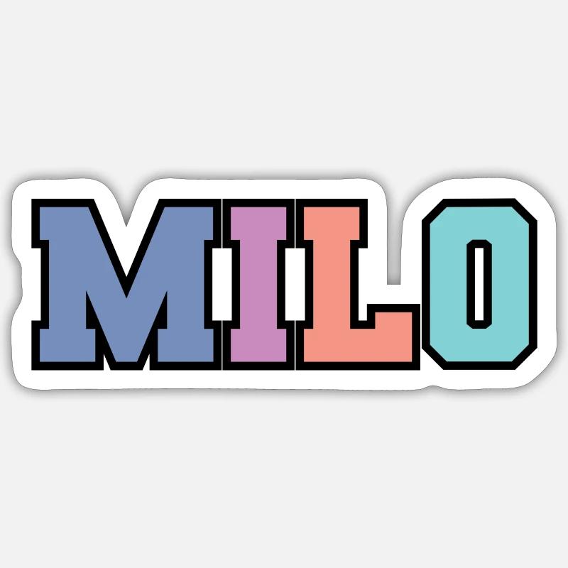 Name - Milo - Sticker Größe S (10 x 10 cm) - Mattweiß
