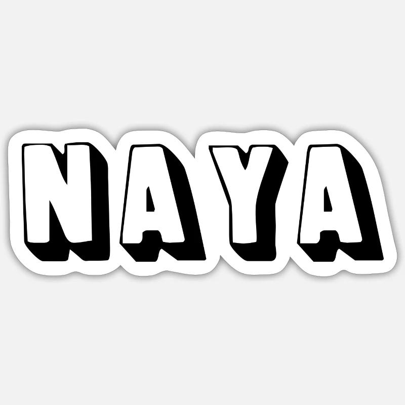 Nom - Naya - Sticker taille S (10 x 10 cm) - blanc mat