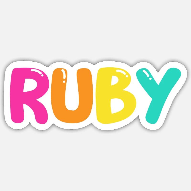 Name - Ruby - Sticker Größe S (10 x 10 cm) - Mattweiß
