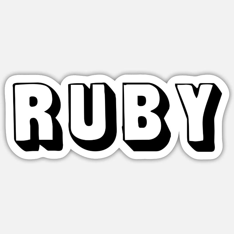 Name - Ruby - Sticker Größe S (10 x 10 cm) - Mattweiß