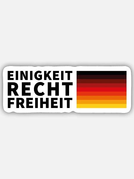 Einigkeit Recht Freiheit Deutschland Flagge LGBTQ - Sticker Größe S (10 x 10 cm) - Mattweiß