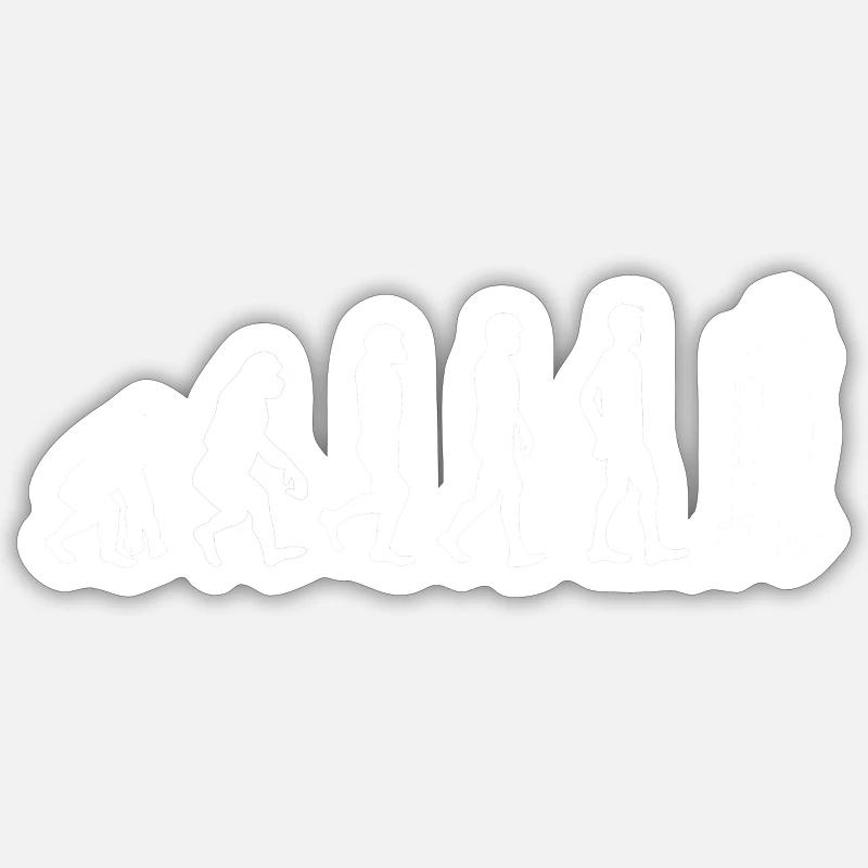 Evolution Bauer weiß Sticker Größe S (10 x 10 cm)