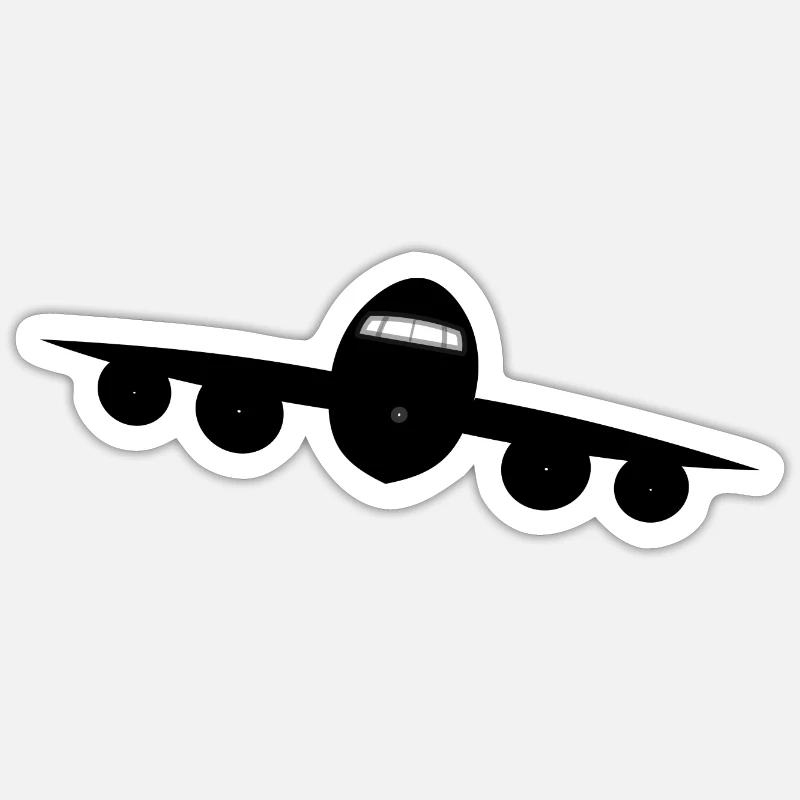 Das Flugzeug - Sticker Größe S (10 x 10 cm) - Mattweiß