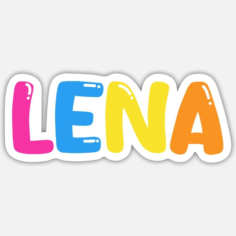 Nom - Lena - Sticker taille S (10 x 10 cm) - blanc mat
