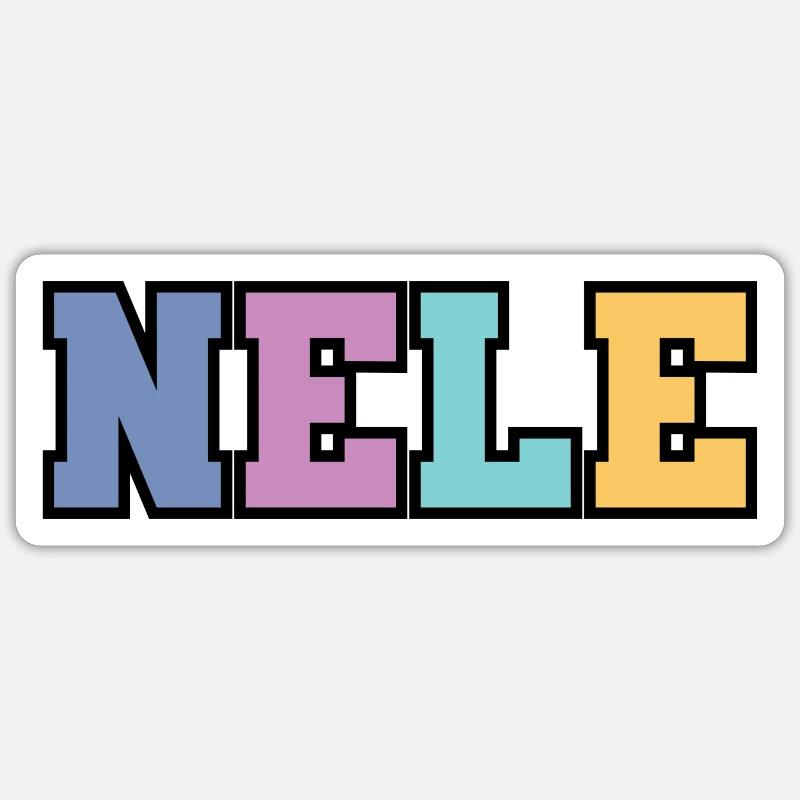Name - Nele - Sticker size S (10 x 10 cm) - white matte