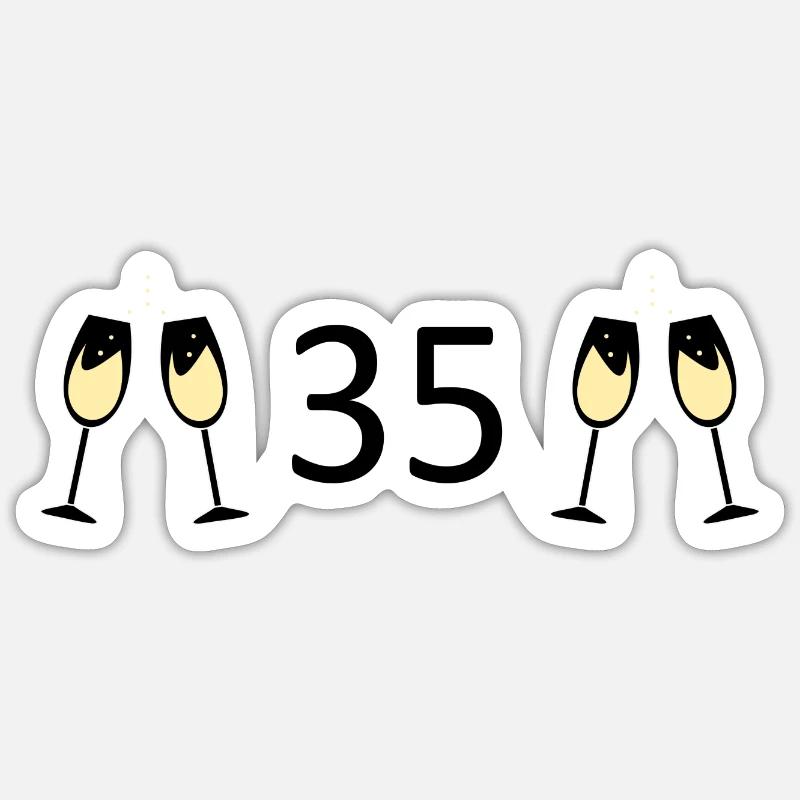 35th Birthday 35th Anniversary Number 35 Sticker size S (10 x 10 cm)