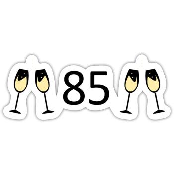 85th Birthday 85 Years Anniversary 85 Number 85 Black - Sticker size S (10 x 10 cm) - white matte - Front