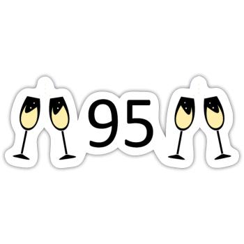 95th Birthday 95 Years Anniversary 95 Number 95 Black - Sticker size S (10 x 10 cm) - white matte - Front