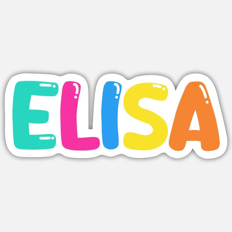Nome - Elisa - Sticker formato S (10 x 10 cm) - bianco opaco