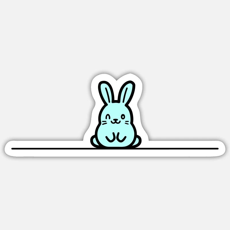 Symbole de Pâques lapin - Sticker taille S (10 x 10 cm) - blanc mat