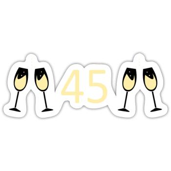 45.Geburtstag 45 Jahre Jubiläum 45 Zahl 45 weiß - Sticker Größe S (10 x 10 cm) - Mattweiß - Vorne