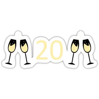 20th Birthday 20 Years Anniversary 20 Years Number 20 - Sticker size S (10 x 10 cm) - white matte - Front