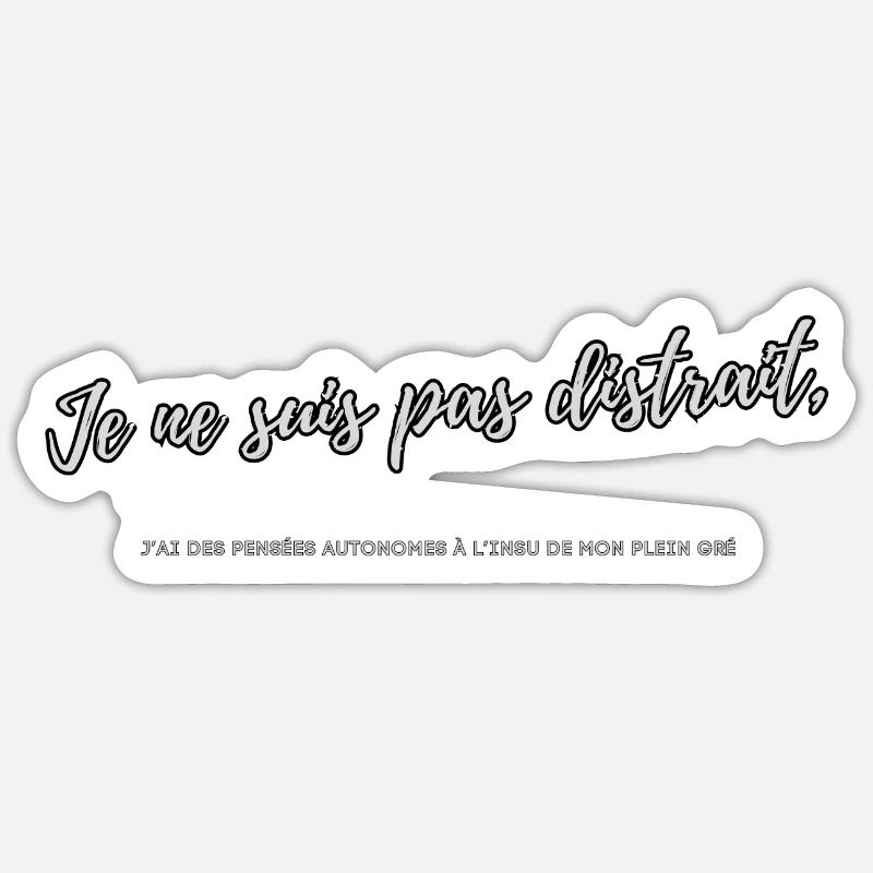 Distrait - Sticker taille S (10 x 10 cm) - blanc mat