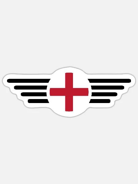 England Essence T-Shirt - Sticker Größe S (10 x 10 cm) - Mattweiß