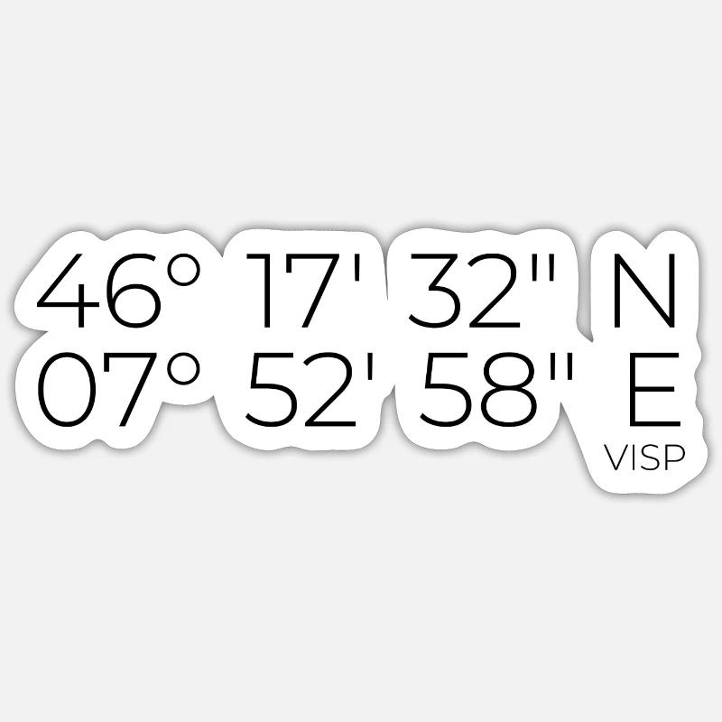Coordinates Visp - Sticker size S (10 x 10 cm) - white matte