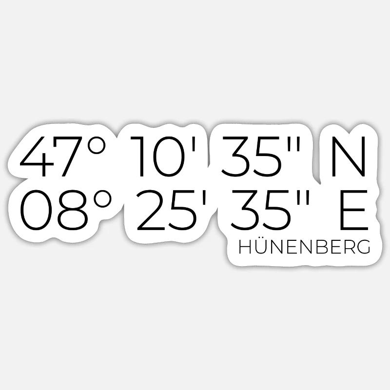 Coordinates Hünenberg - Sticker size S (10 x 10 cm) - white matte