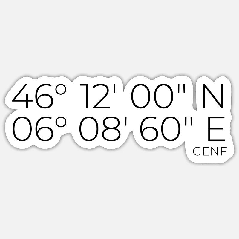 Coordinates Geneva - Sticker size S (10 x 10 cm) - white matte