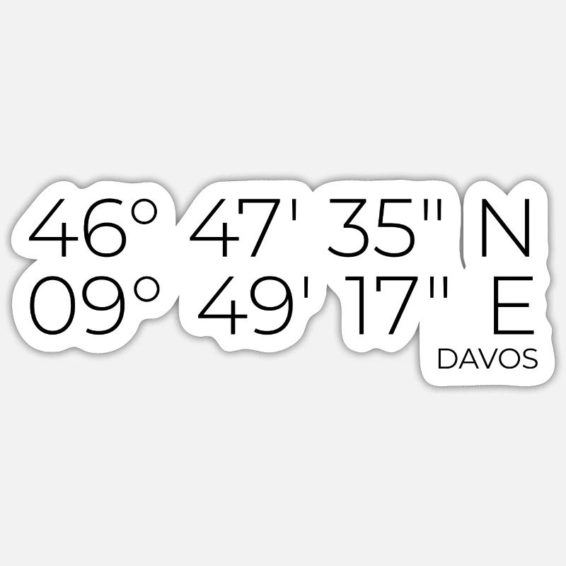 Coordinates Davos Graubünden Sticker size S (10 x 10 cm)