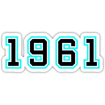 1961 Year Birthday - Sticker size S (10 x 10 cm) - white matte - Front