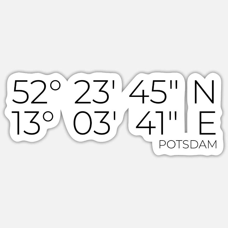 Coordinates Potsdam - Sticker size S (10 x 10 cm) - white matte