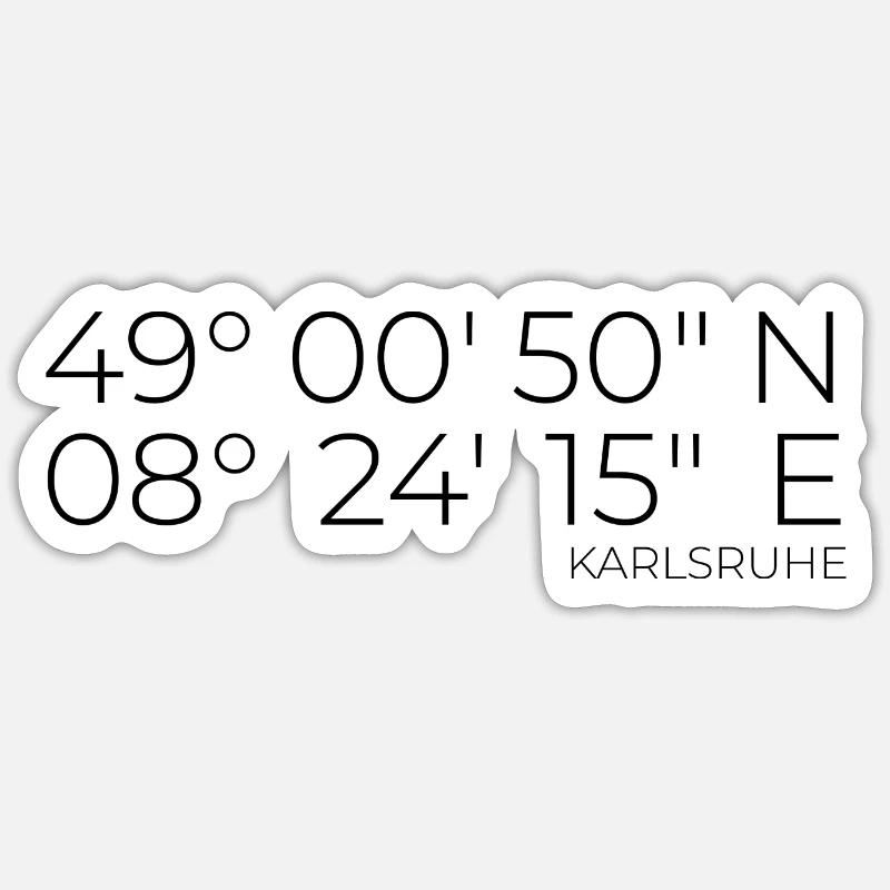 coordinates Karlsruhe - Sticker size S (10 x 10 cm) - white matte