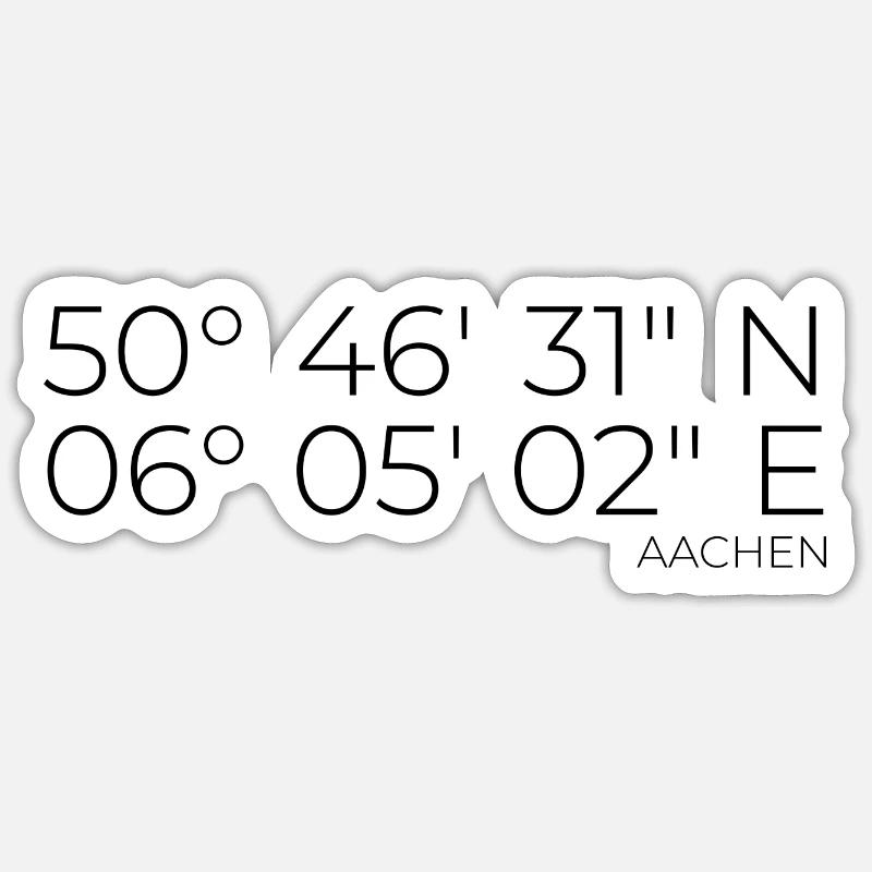 coordinates Aachen Sticker size S (10 x 10 cm)
