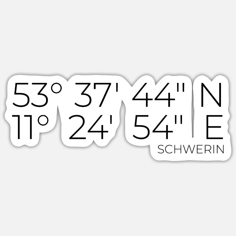 coordinates Schwerin Sticker size S (10 x 10 cm)