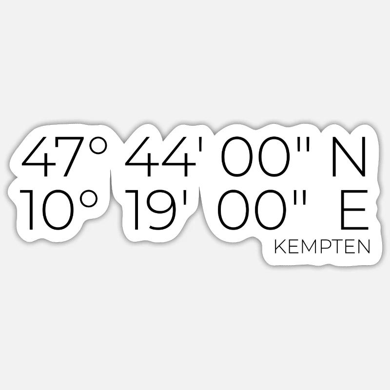 Coordinates Kempten - Sticker size S (10 x 10 cm) - white matte