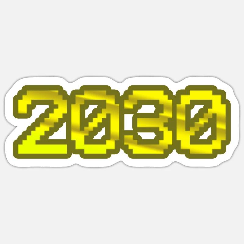 2030 - Sticker Größe S (10 x 10 cm) - Mattweiß