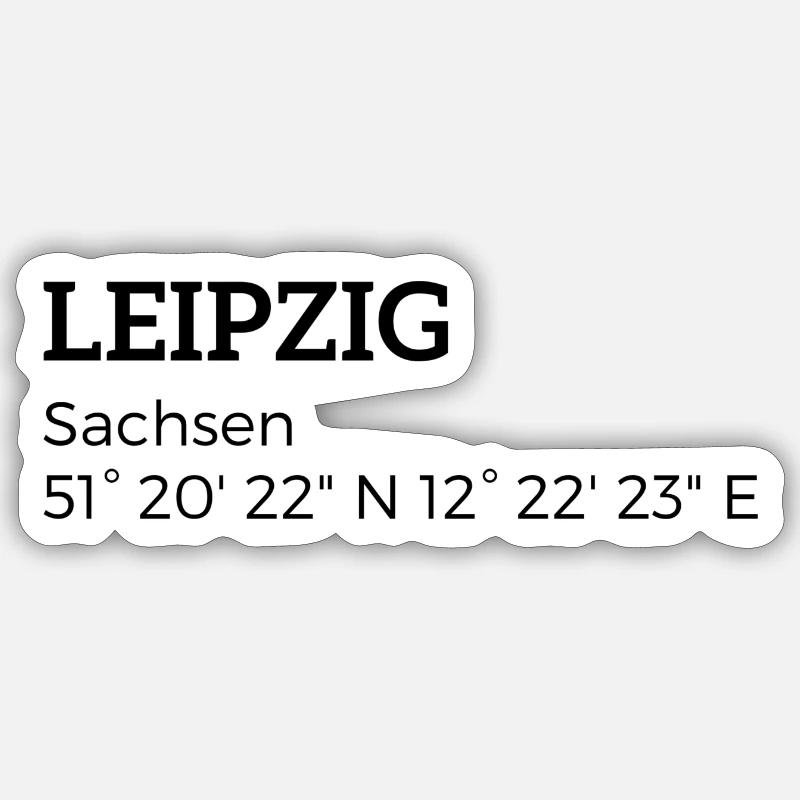 les coordonnées Leipzig Saxe - Sticker taille S (10 x 10 cm) - blanc mat