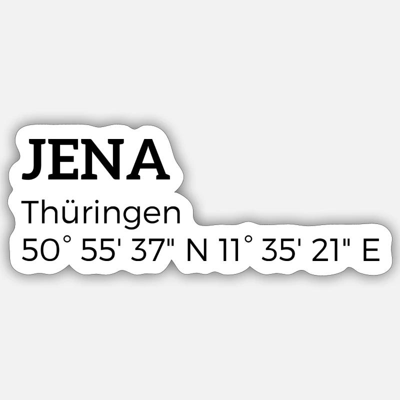 Jena, Thuringia coordinates Sticker size S (10 x 10 cm)