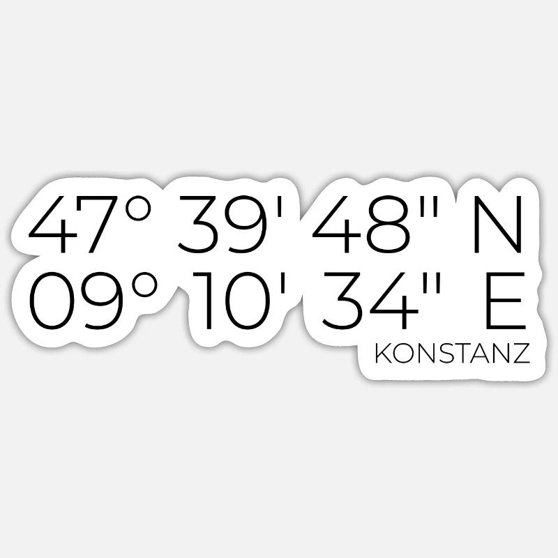 Coordonnées Constance Lac de Constance Sticker taille S (10 x 10 cm)