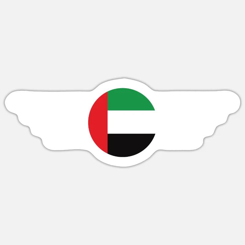 Émirats arabes unis Style Design T-shirt - Sticker taille S (10 x 10 cm) - blanc mat