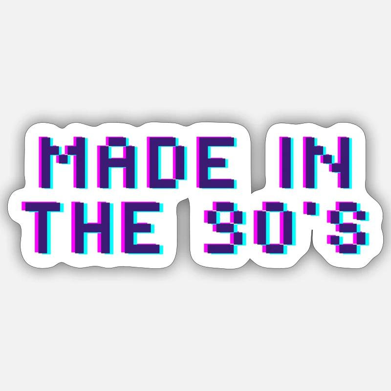 Made in the 90's - Sticker Größe S (10 x 10 cm) - Mattweiß