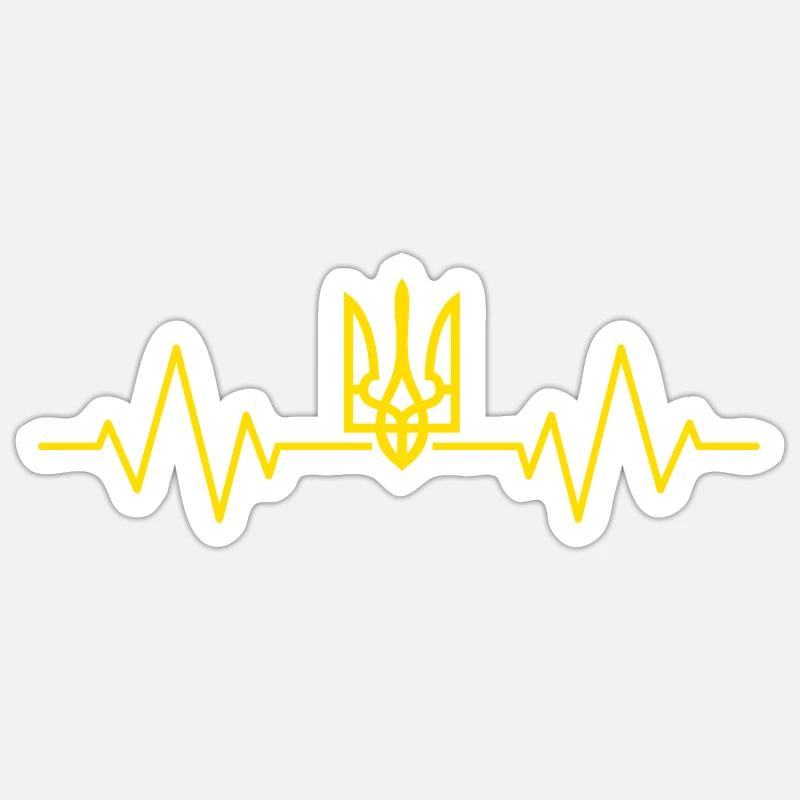 Ukraine pulse - Sticker size S (10 x 10 cm) - white matte