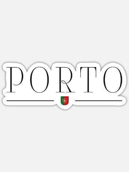 Porto, Portugal Stil Design T-Shirt - Sticker Größe S (10 x 10 cm) - Mattweiß