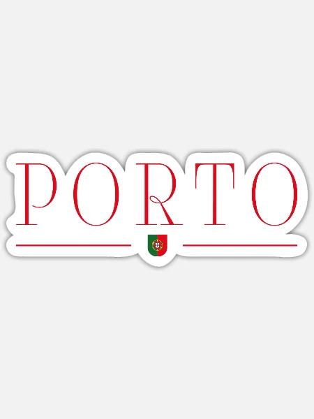 Porto, Portugal Stil Design T-Shirt - Sticker Größe S (10 x 10 cm) - Mattweiß