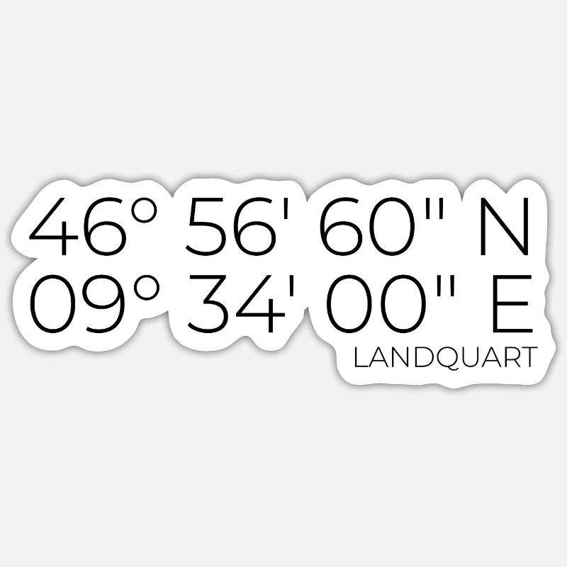 Coordinates: Landquart, Graubünden, Switzerland Sticker size S (10 x 10 cm)