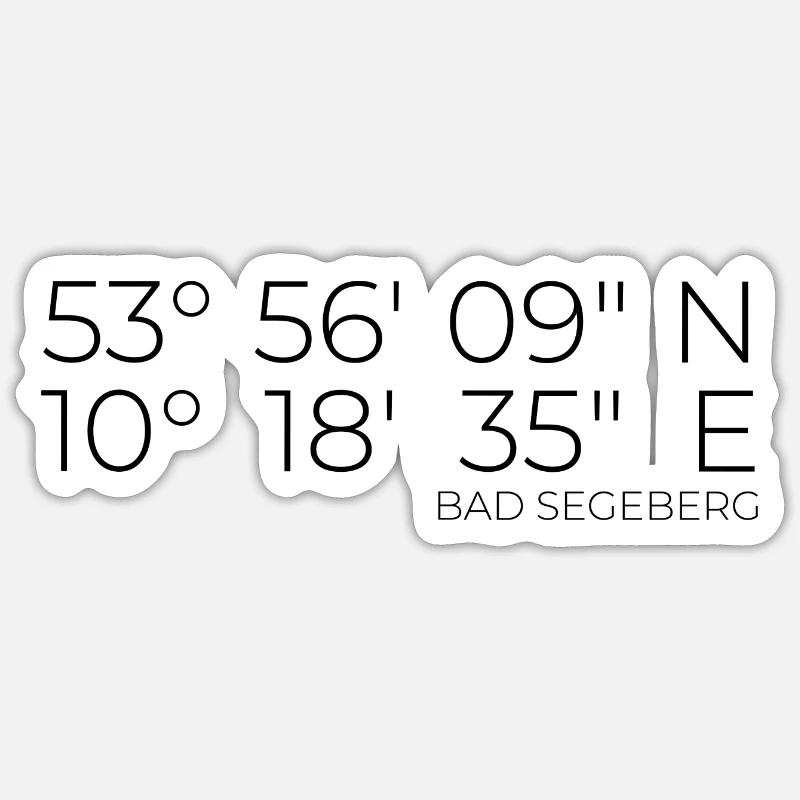 Coordonnées Bad Segeberg - Sticker taille S (10 x 10 cm) - blanc mat